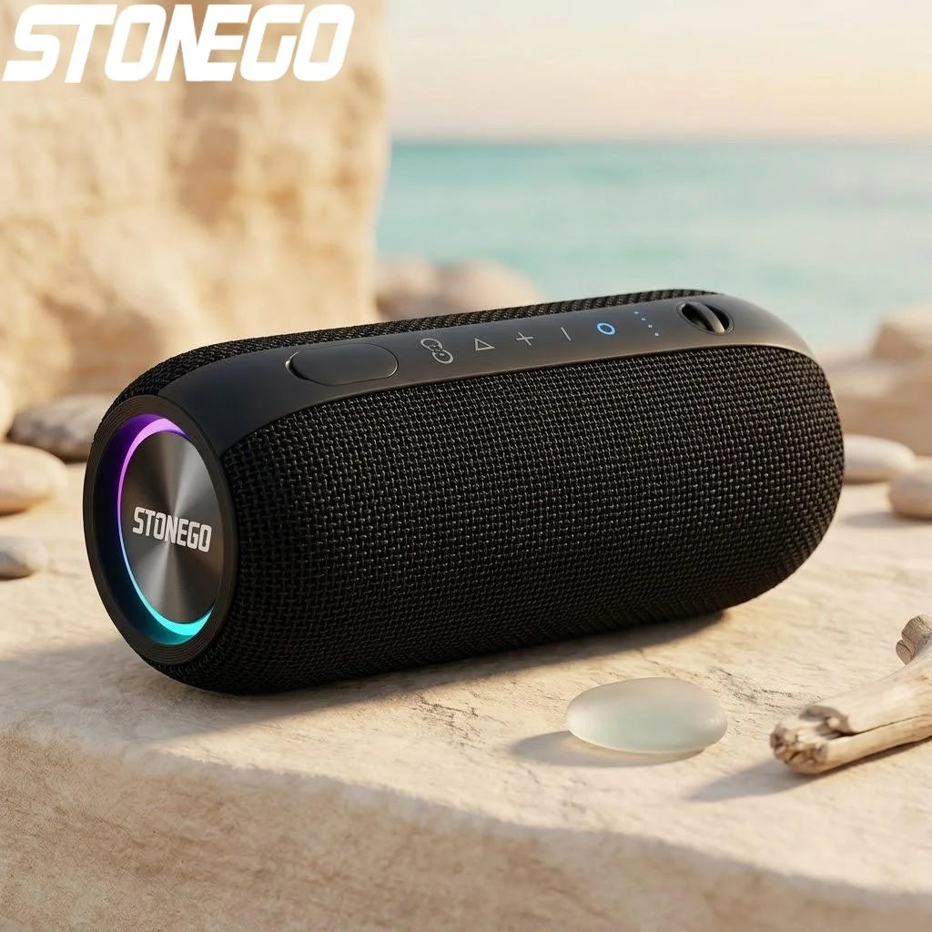 Mini TWS Bluetooth Speaker True Wireless Stereo RGB LED Portable Bass Speaker Cyberpunk Style for Home Outdoor PC Gaming Party Waterproof Deep Bass 360 Degree Sound Built in Mic Hands Free Calling Bluetooth 5 0 USB Charging Long Battery Life