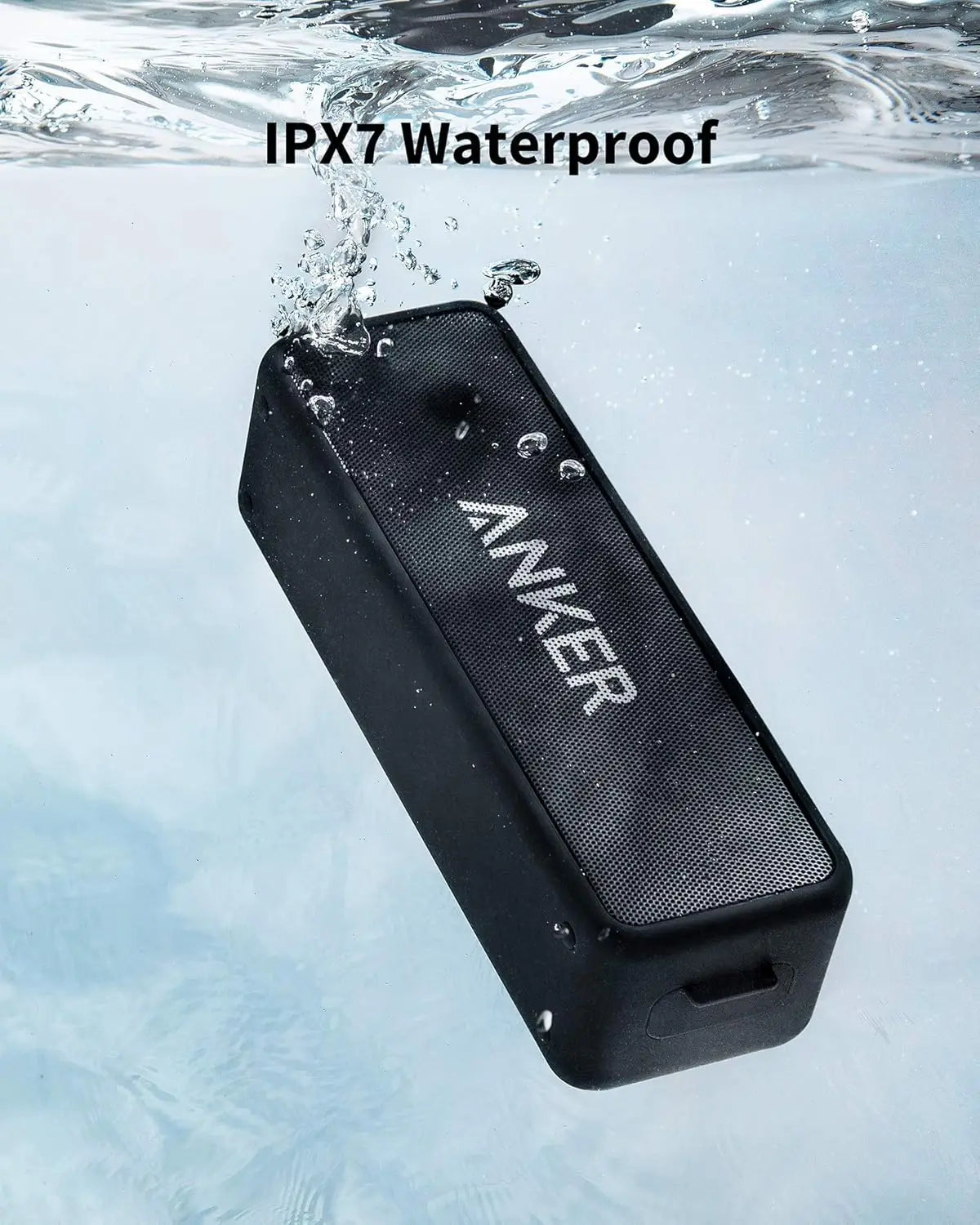 Anker Soundcore 2 Portable Bluetooth Speaker with Stereo Sound, Bluetooth 5, IPX7 Waterproof, 24-Hour Playtime (Refurbished)