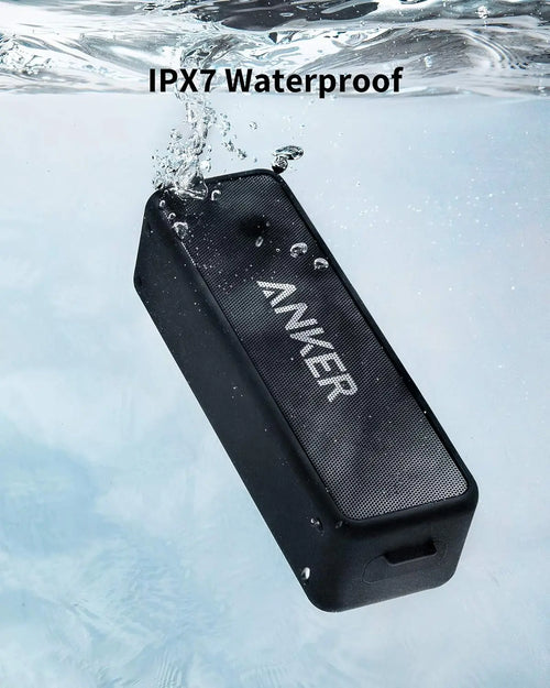 Anker Soundcore 2 Portable Bluetooth Speaker with Stereo Sound, Bluetooth 5, IPX7 Waterproof, 24-Hour Playtime (Refurbished)