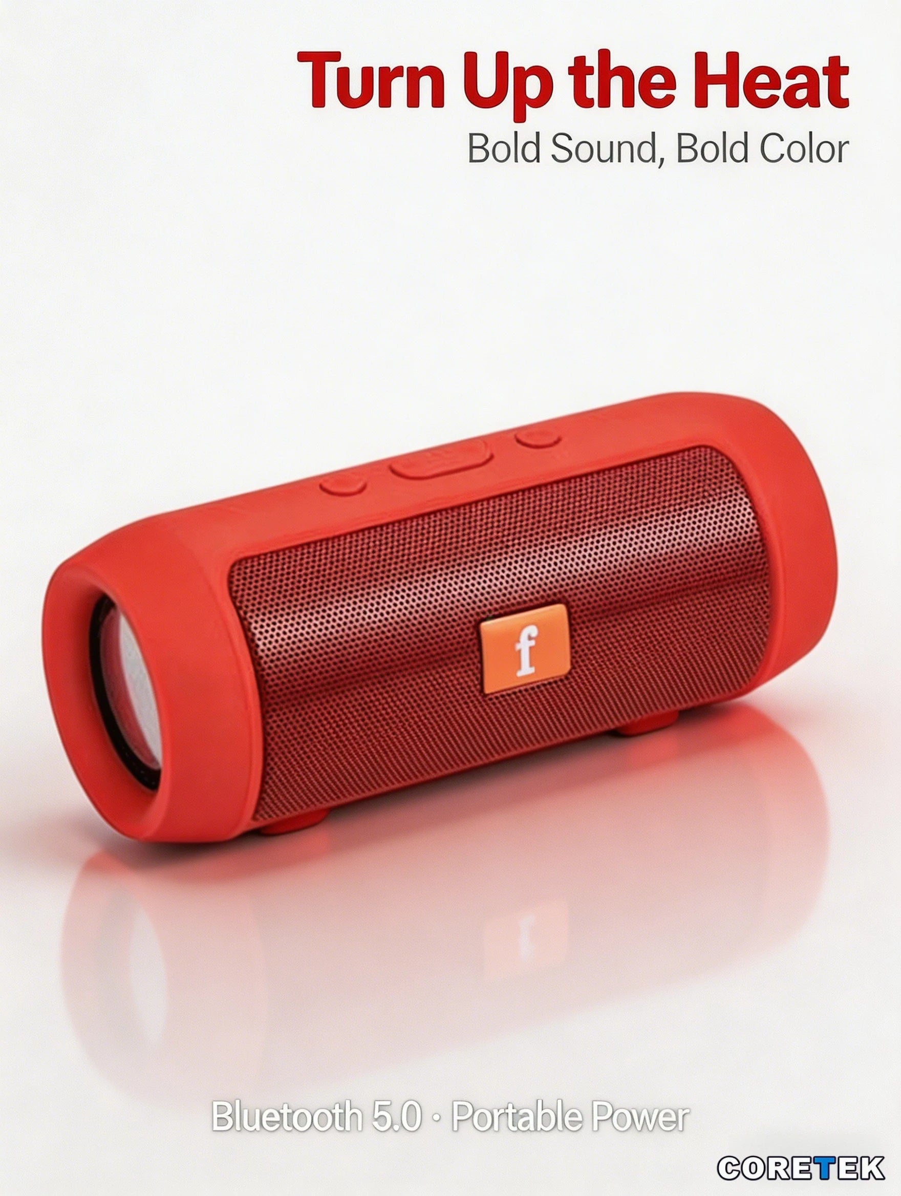 Portable Bluetooth Speaker, Stereo Surround, FM Radio, TF Card, 1200mAh Battery, 10m Range, Mini for Travel & Home