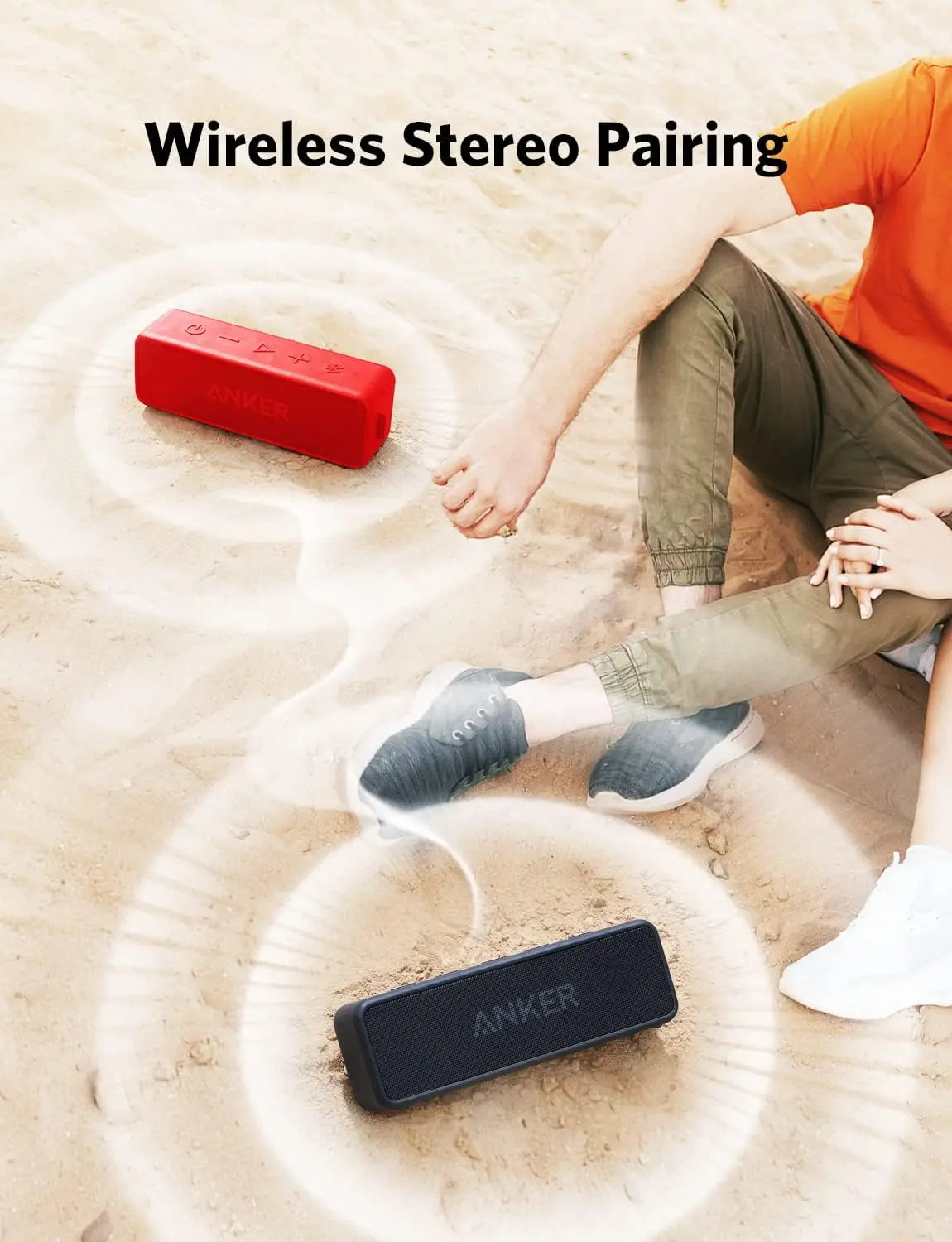 Anker Soundcore 2 Portable Bluetooth Speaker with Stereo Sound, Bluetooth 5, IPX7 Waterproof, 24-Hour Playtime (Refurbished)